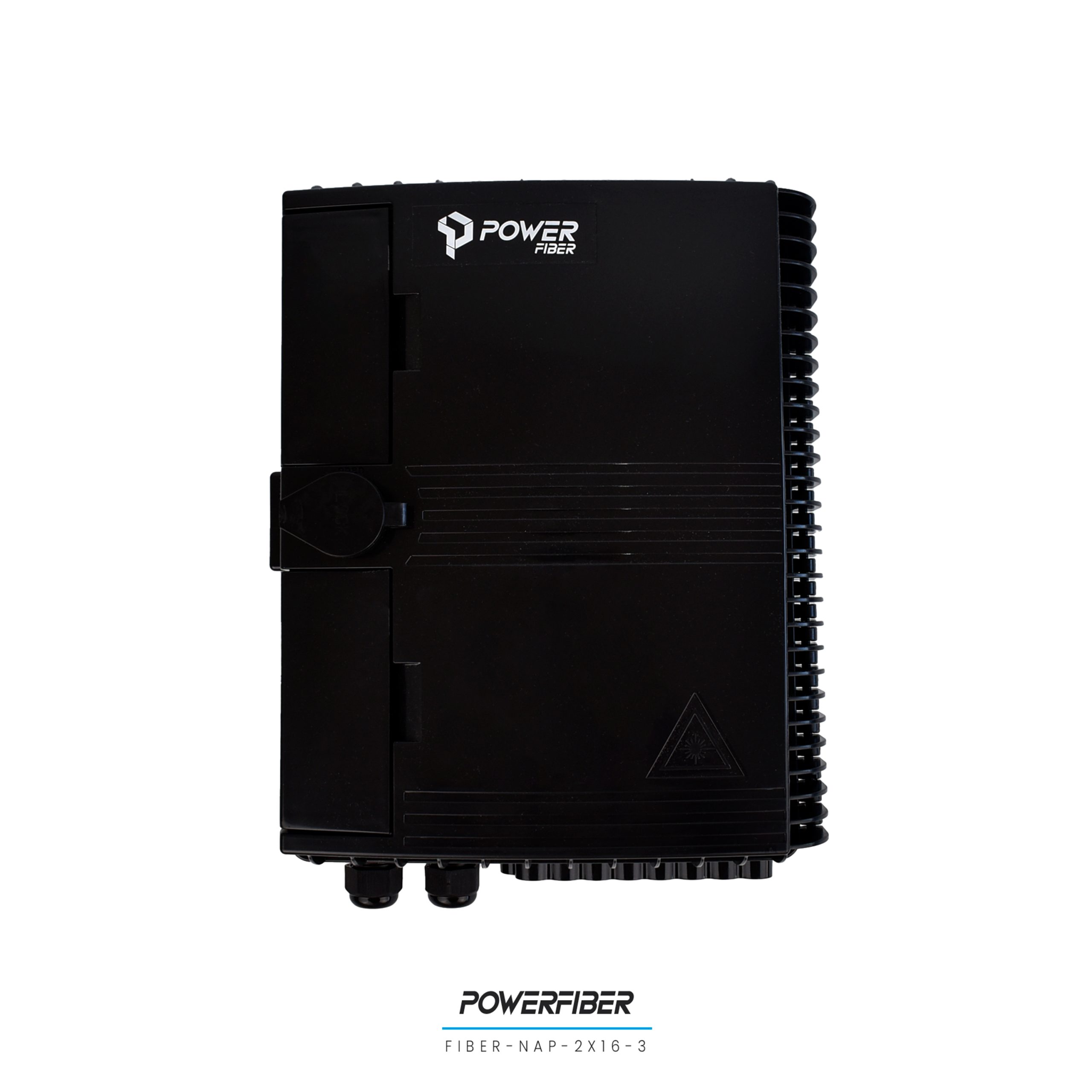 POWERFIBER CAJA EXTERIOR FTTH 2X16 CON SPLITTER 1X16 CONECTOR SC/APC + 16 ADAPTADORES