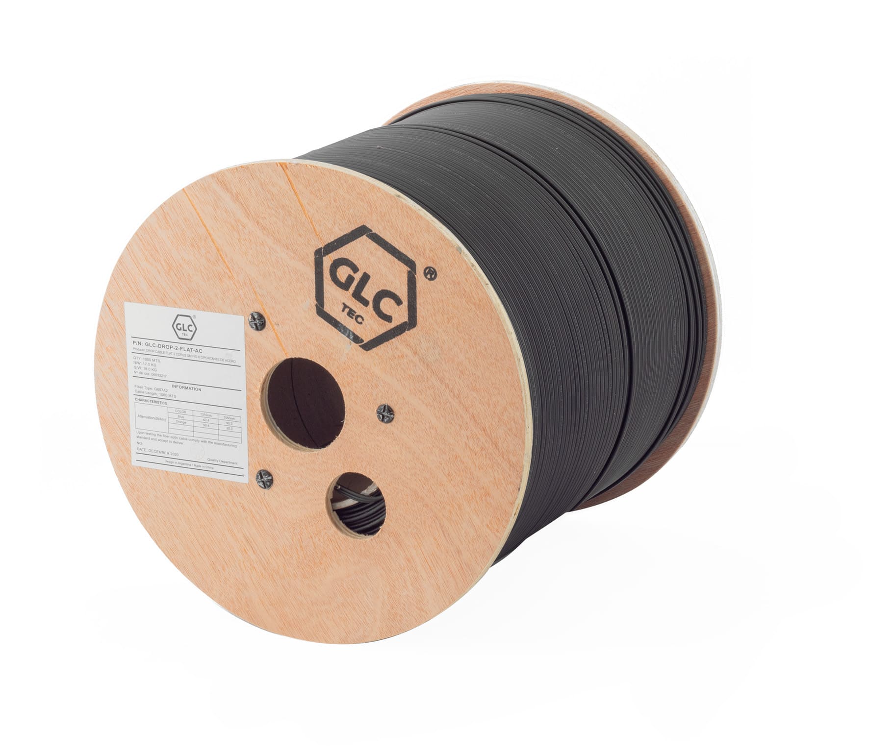 Drop Cable Flat 2 Cores Sm Fig.8 C/Portante Dielectrico X 1000 Mts